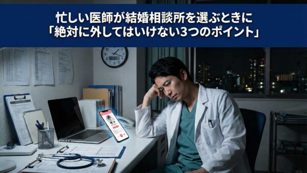忙しい医師が結婚相談所を選ぶときに「絶対に外してはいけない3つのポイント」