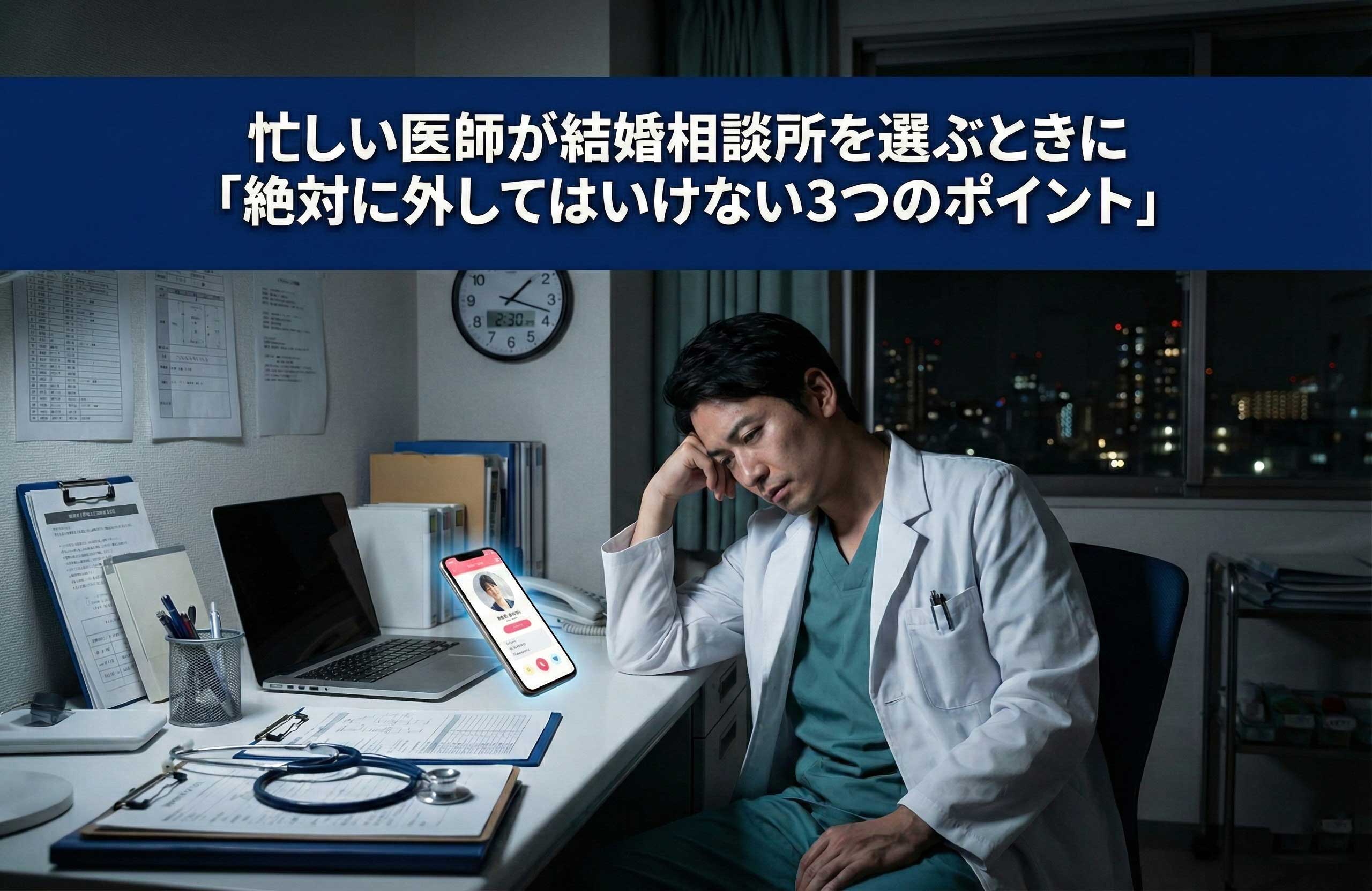 忙しい医師が結婚相談所を選ぶときに「絶対に外してはいけない3つのポイント」