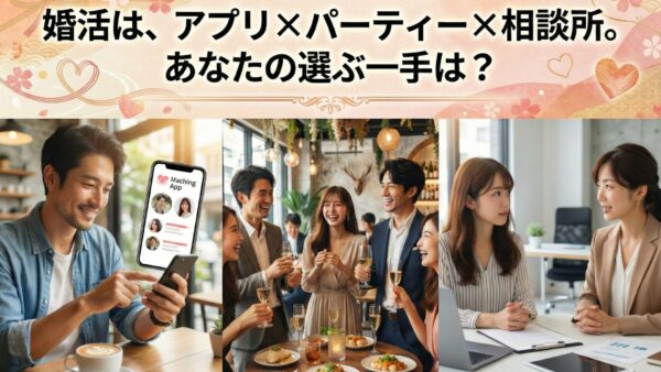 婚活は、アプリ×パーティー×相談所。あなたの選ぶ一手は？ 
