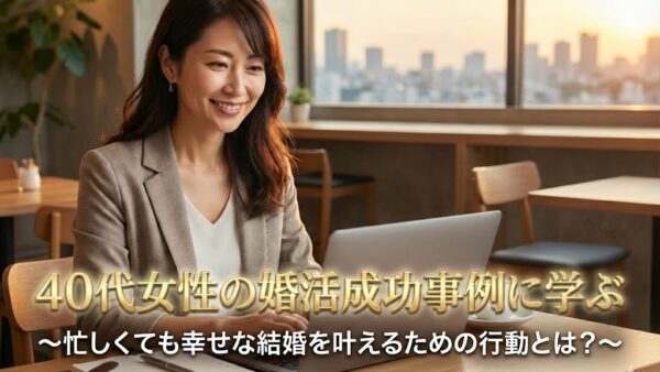 40代女性の婚活成功事例に学ぶ　～忙しくても幸せな結婚を叶えるための行動とは？～
