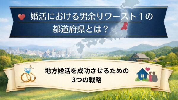 婚活における男余りワースト１の都道府県とは？地方婚活を成功させるための3つの戦略
