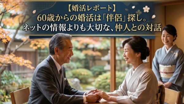 【婚活レポート】60歳からの婚活は「伴侶」探し。ネットの情報よりも大切な、仲人との対話