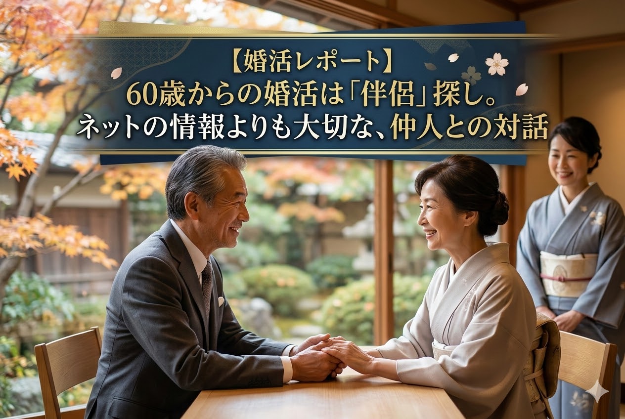 【婚活レポート】60歳からの婚活は「伴侶」探し。ネットの情報よりも大切な、仲人との対話