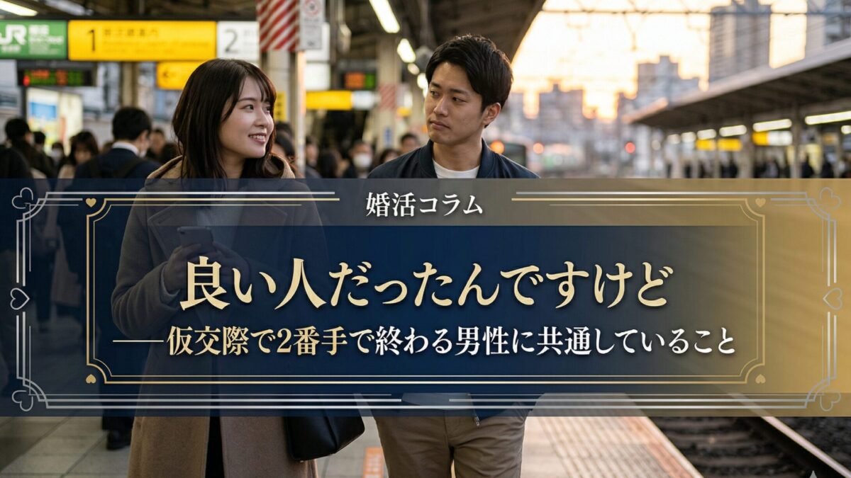 「良い人だったんですけど」──仮交際で2番手で終わる男性に共通していること