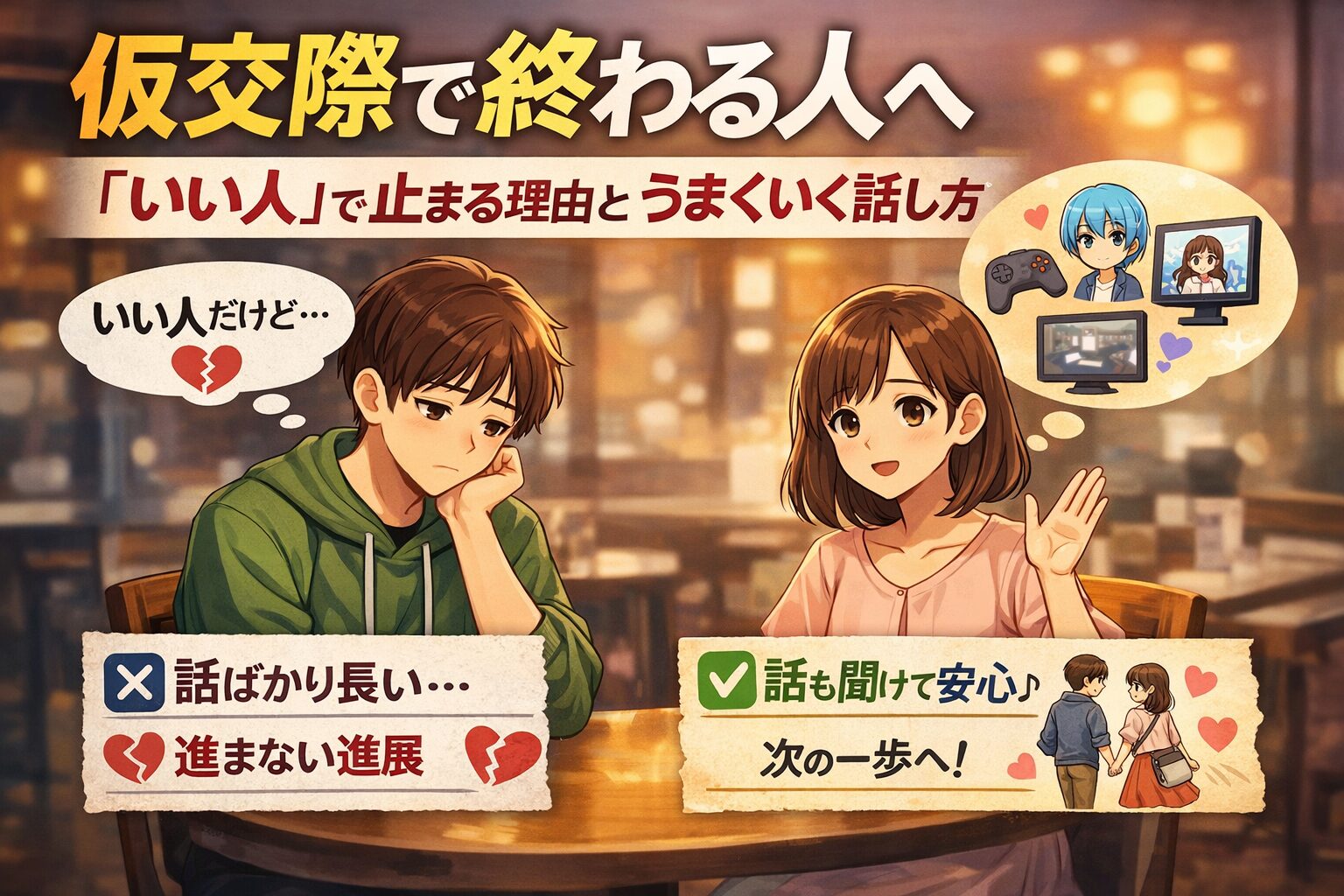 オタク男性が仮交際で止まる理由|「いい人」で終わる人の共通点