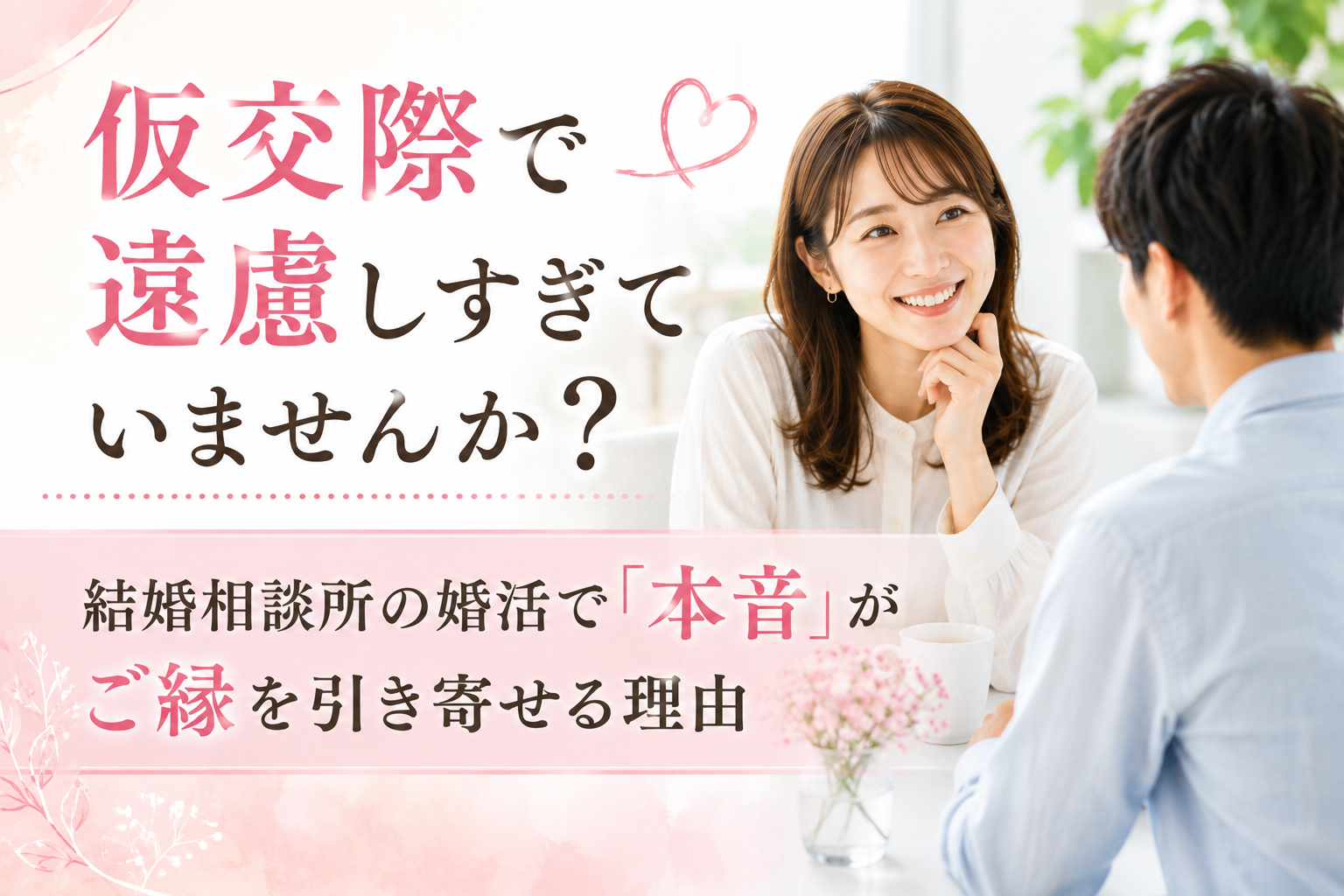 仮交際で遠慮しすぎていませんか？結婚相談所の婚活で「本音」がご縁を引き寄せる理由