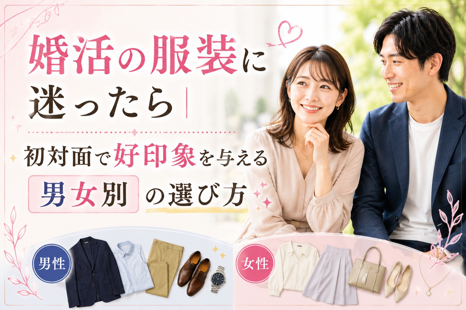 婚活の服装に迷ったら|初対面で好印象を与える男女別の選び方