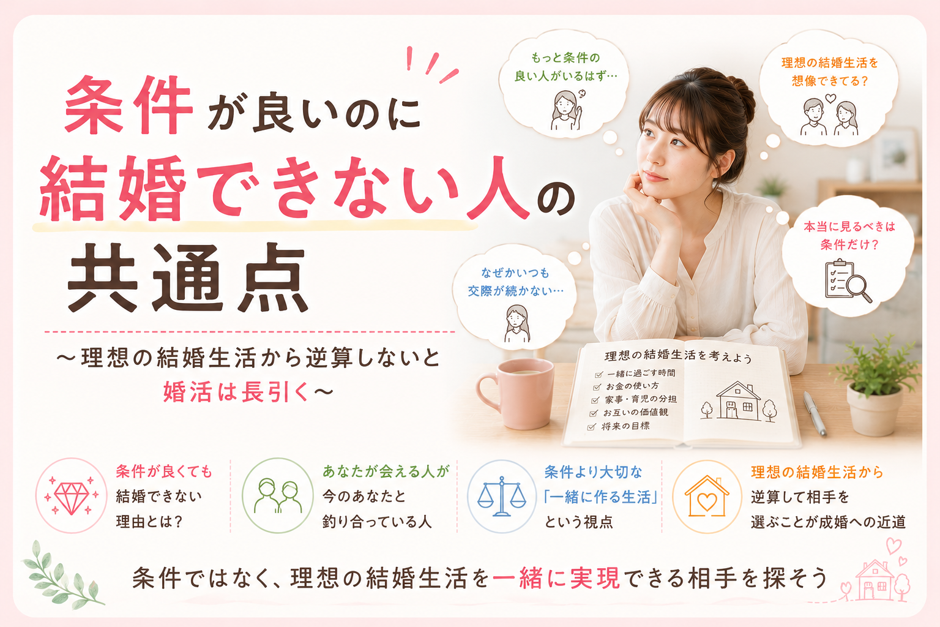 条件が良いのに結婚できない人の共通点