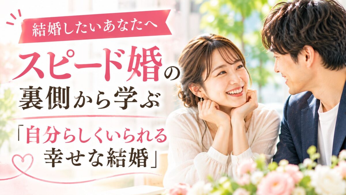 【結婚したいあなたへ】スピード婚の裏側から学ぶ「自分らしくいられる幸せな結婚」